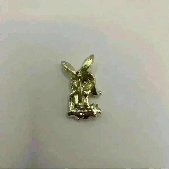 Vintage Gerrys Rudolph Reindeer Rhinestone Eye Enamel Holly Christmas Brooch Pin - Picture 3 of 3